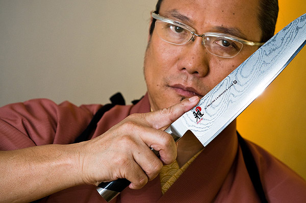 Chef Morimoto with signature knife